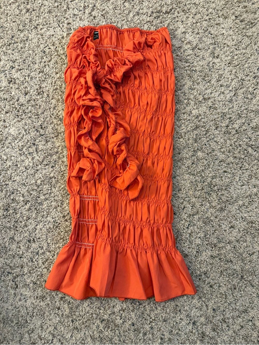 Ruffle Side Tie Skirt - Orange NWOT - Picture 4 of 5